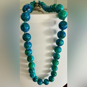 Elegant Chrysocolla Beads Necklace, in Beautiful Blues and Green’s.